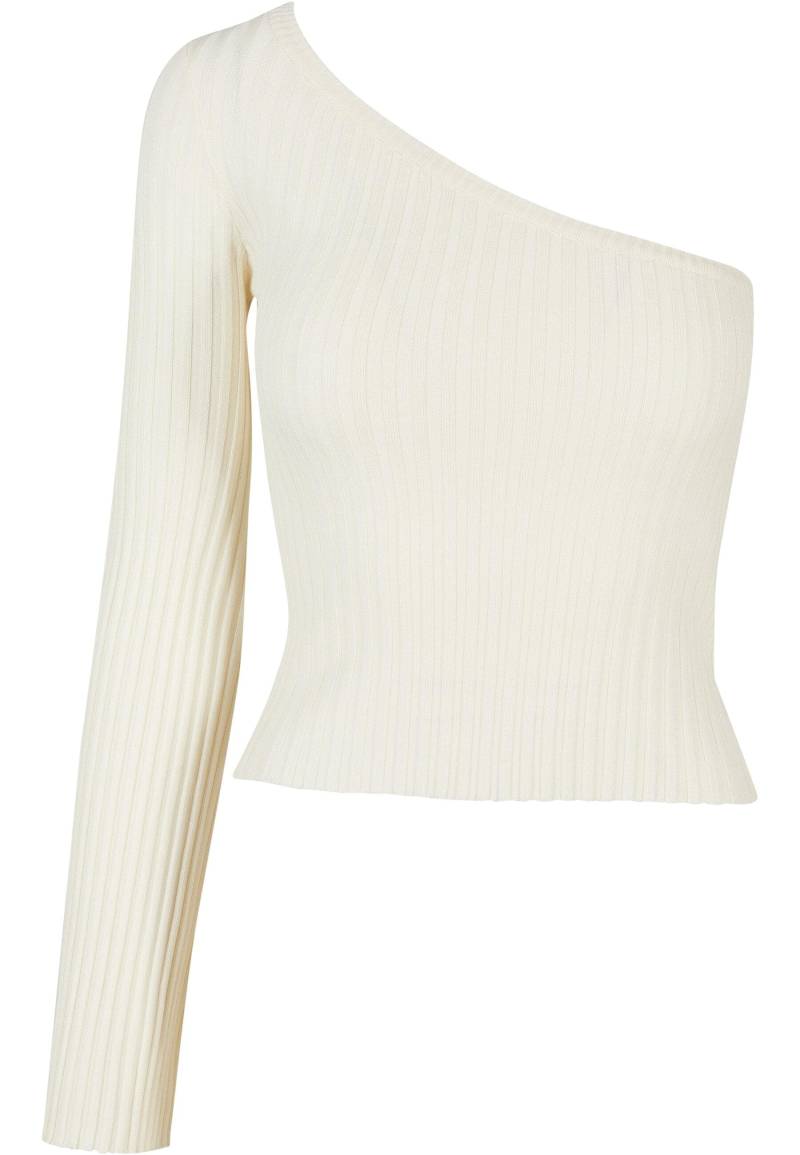 URBAN CLASSICS Rundhalspullover "Urban Classics Damen Ladies Short Rib Knit One Sleeve Sweater" 1 Stk. von Urban Classics