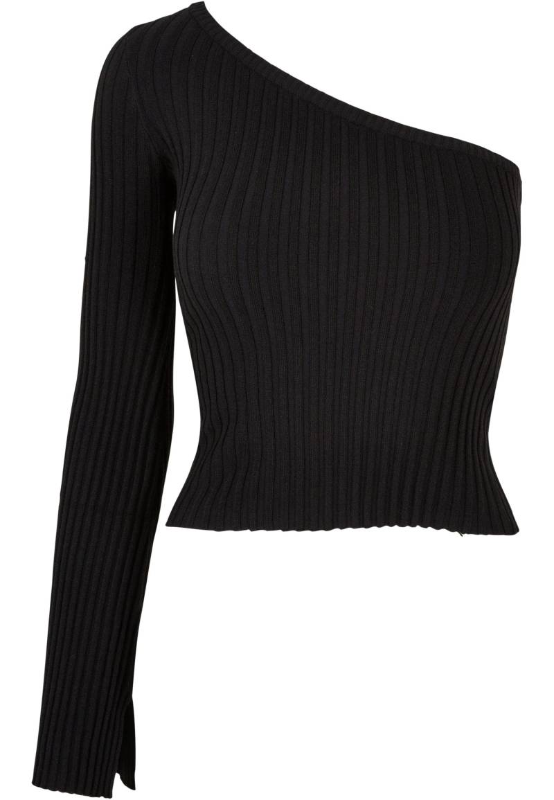 URBAN CLASSICS Rundhalspullover "Urban Classics Damen Ladies Short Rib Knit One Sleeve Sweater" 1 Stk. von Urban Classics