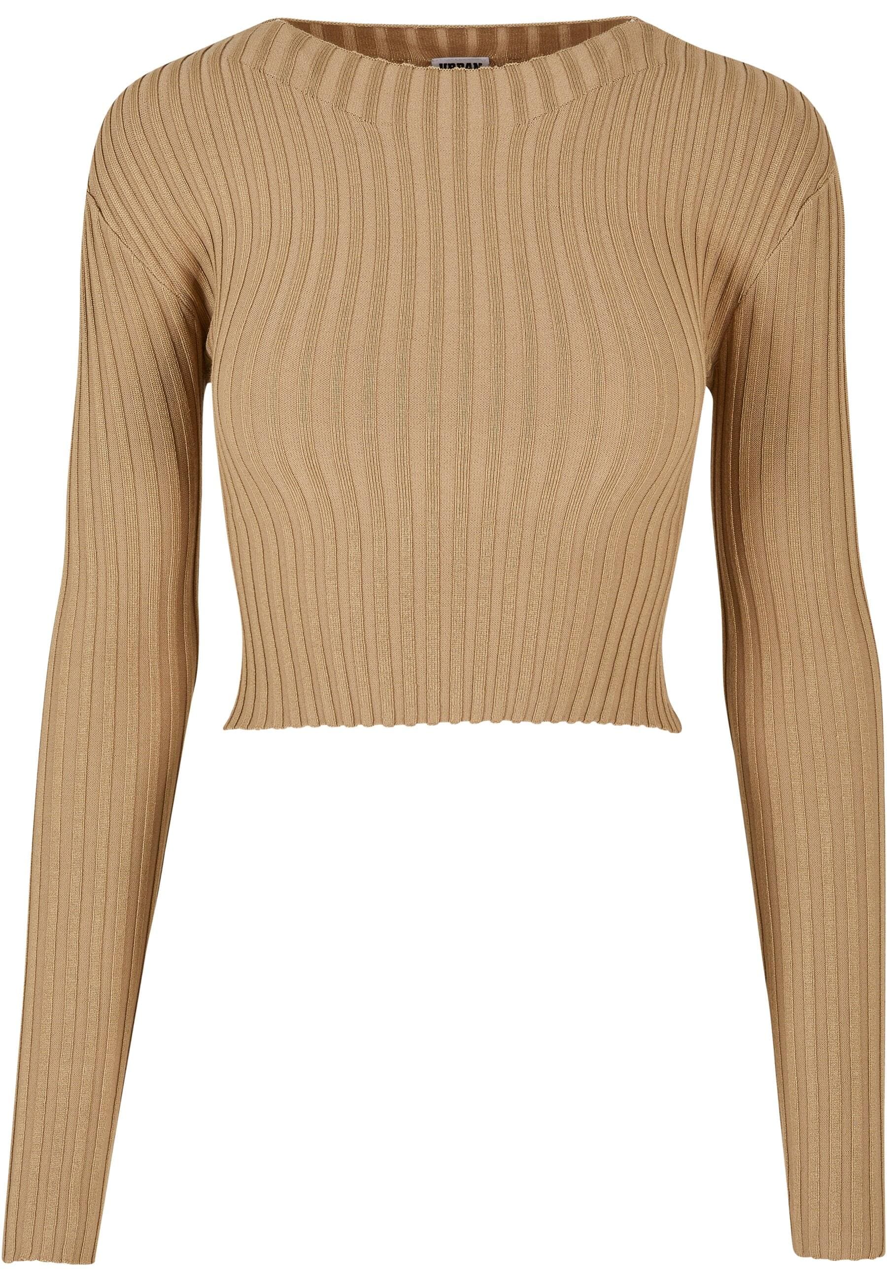 URBAN CLASSICS Rundhalspullover "Urban Classics Damen Ladies Short Rib Knit Twisted Back Sweater" 1 Stk. von Urban Classics