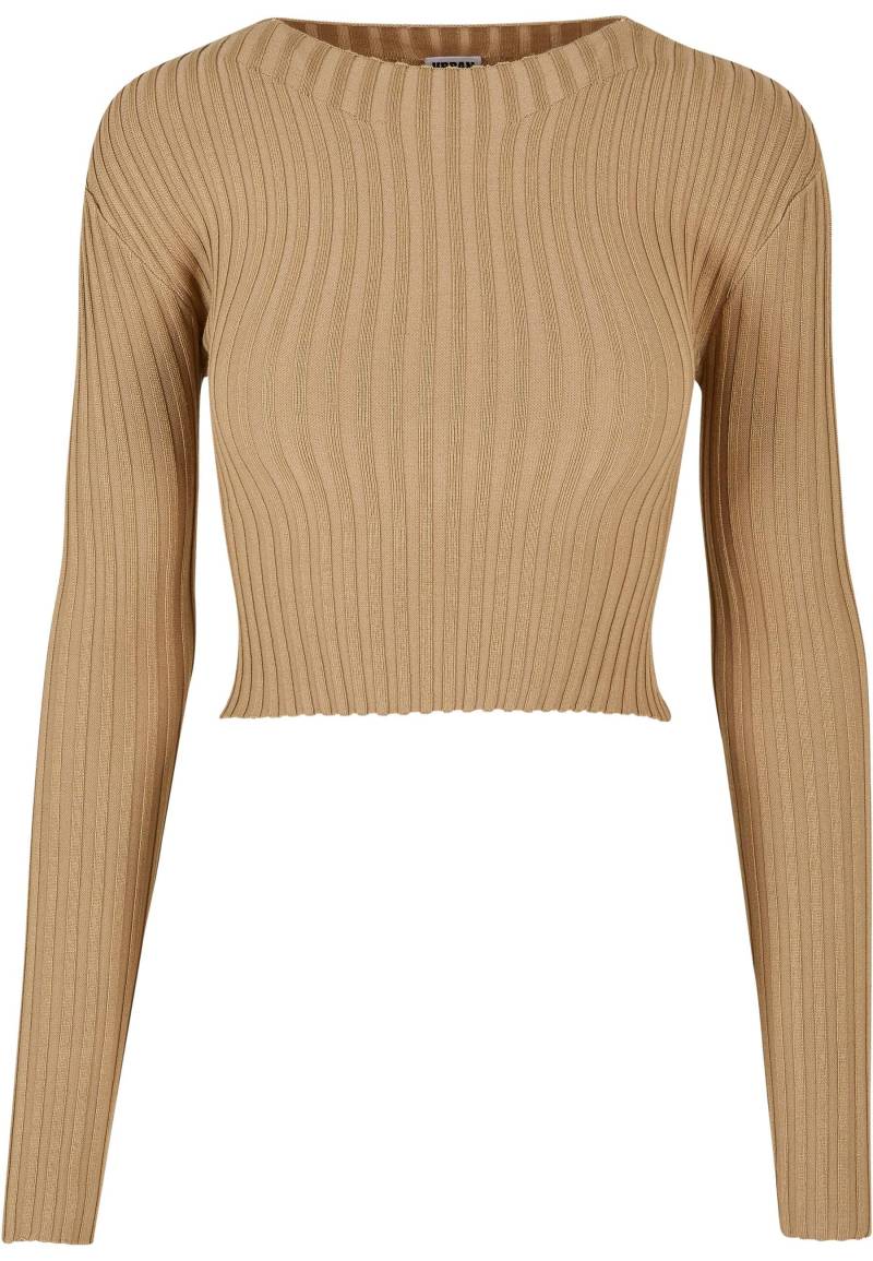 URBAN CLASSICS Rundhalspullover "Urban Classics Damen Ladies Short Rib Knit Twisted Back Sweater" 1 Stk. von Urban Classics