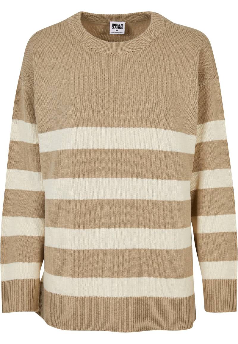 URBAN CLASSICS Rundhalspullover "Urban Classics Damen Ladies Striped Knit Crew Sweater" 1 Stk. von Urban Classics