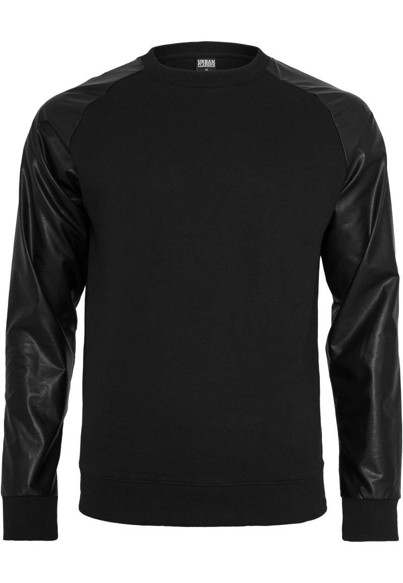 URBAN CLASSICS Rundhalspullover "Urban Classics Herren Raglan Leather Imitation Crew" 1 Stk. von Urban Classics