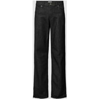 URBAN CLASSICS Straight Fit Jeans mit Gesäßtaschen Modell 'Straight Slit Jeans' in Black, Größe 36 von Urban Classics