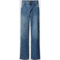 URBAN CLASSICS Straight Fit Jeans mit Gesäßtaschen Modell 'Straight Slit Jeans' in Blau, Größe 32 von Urban Classics