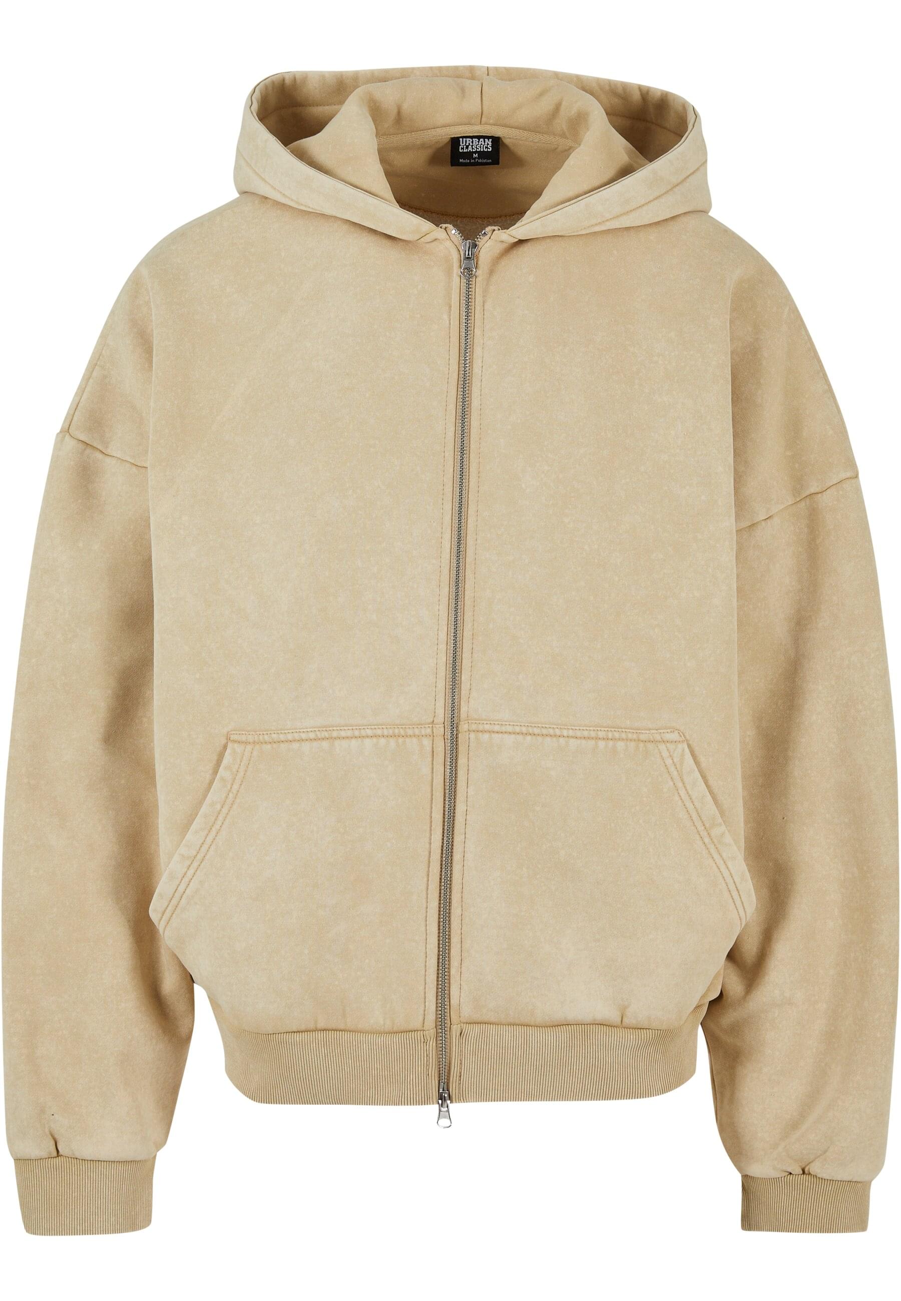URBAN CLASSICS Sweatjacke "Urban Classics Herren Heavy Stone Washed 90s Zip Hoodie", 1 Stk. von Urban Classics