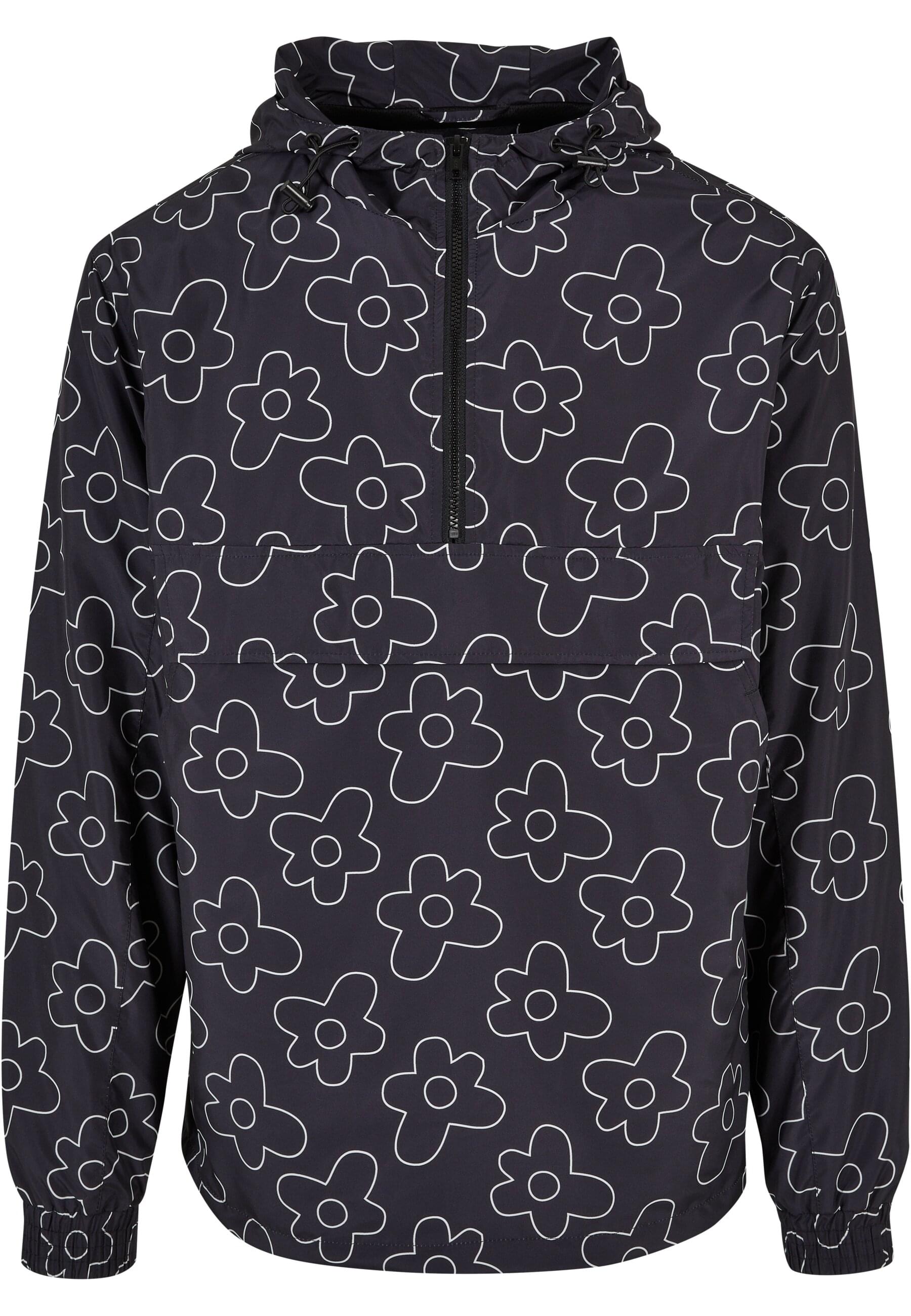 URBAN CLASSICS Windbreaker "Urban Classics Herren Flower AOP Pull Over Jacket" 1 Stk. tlg. mit Kapuze von Urban Classics