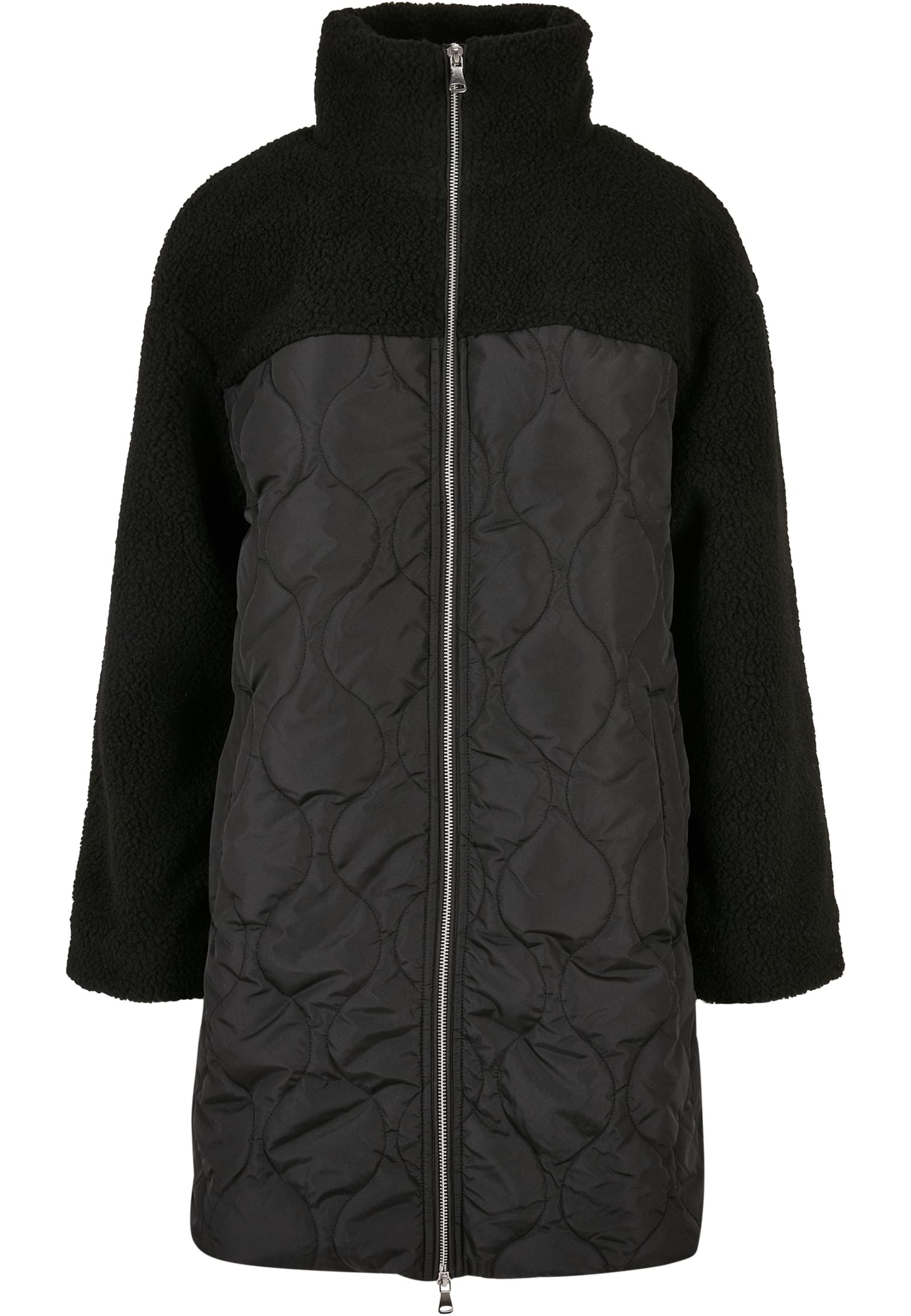 URBAN CLASSICS Winterjacke "Urban Classics Damen Ladies Oversized Sherpa Quilted Coat", (1 St.), ohne Kapuze von Urban Classics