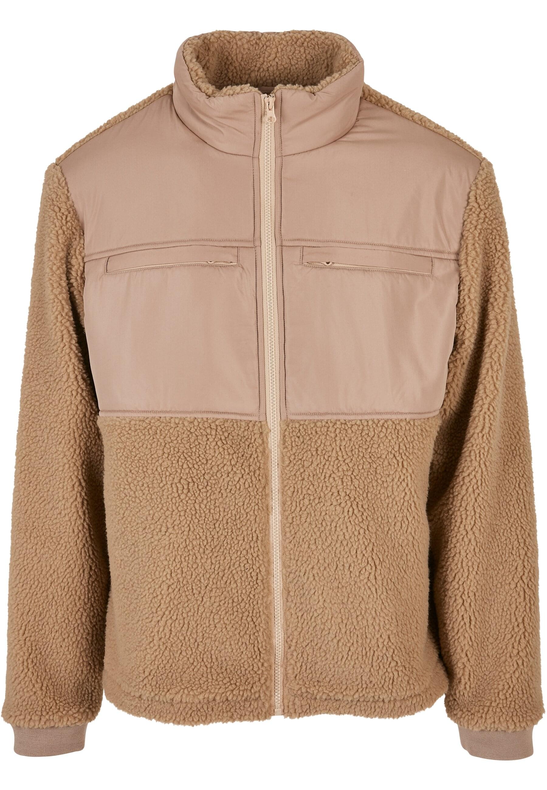 URBAN CLASSICS Winterjacke "Urban Classics Herren Patched Sherpa Jacket", (1 St.), ohne Kapuze von Urban Classics