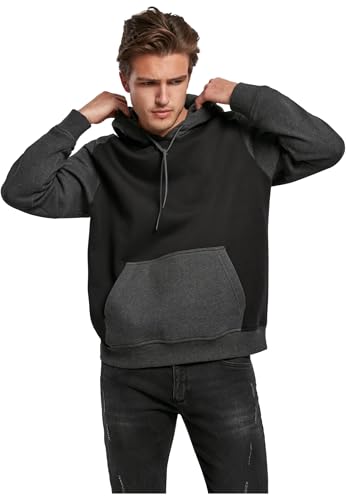 Urban Classics 2-Tone Fake Raglan Hoody Black/Charcoal S von Urban Classics