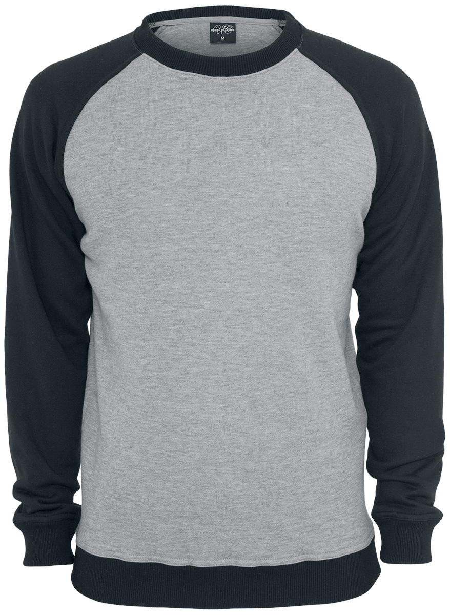 Urban Classics 2-Tone Raglan Crewneck Sweatshirt grau schwarz in 5XL von Urban Classics