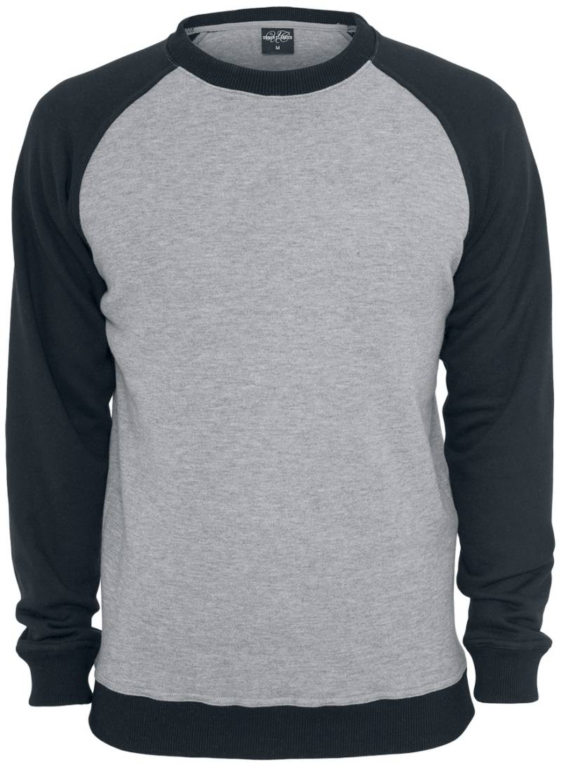 Urban Classics 2-Tone Raglan Crewneck Sweatshirt grau schwarz in XL von Urban Classics