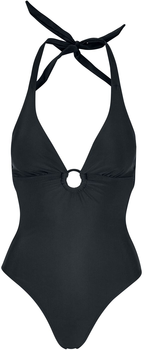 Urban Classics Badeanzug - Ladies Recycled Neckholder Swimsuit - XS bis XL - für Damen - Größe M - schwarz von Urban Classics