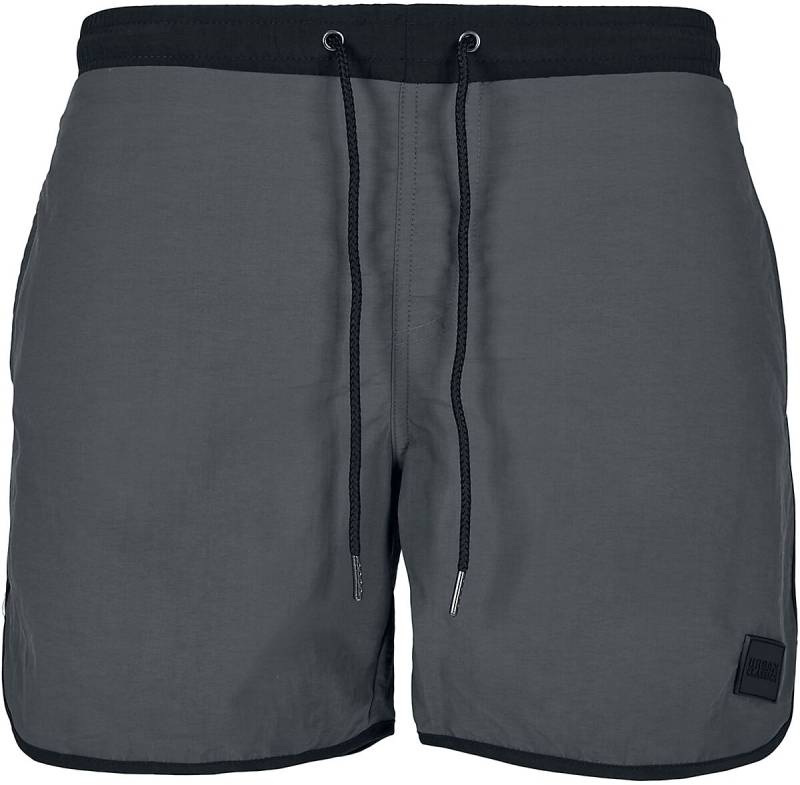 Urban Classics Badeshort - Retro Swimshorts - S bis 5XL - für Männer - Größe XXL - charcoal von Urban Classics