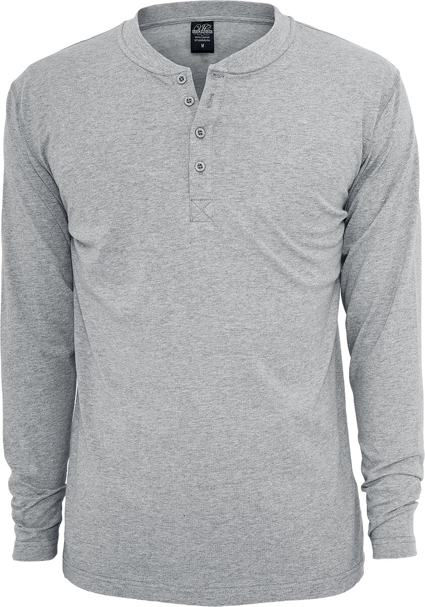 Urban Classics Basic Henley Langarmshirt grau in S von Urban Classics