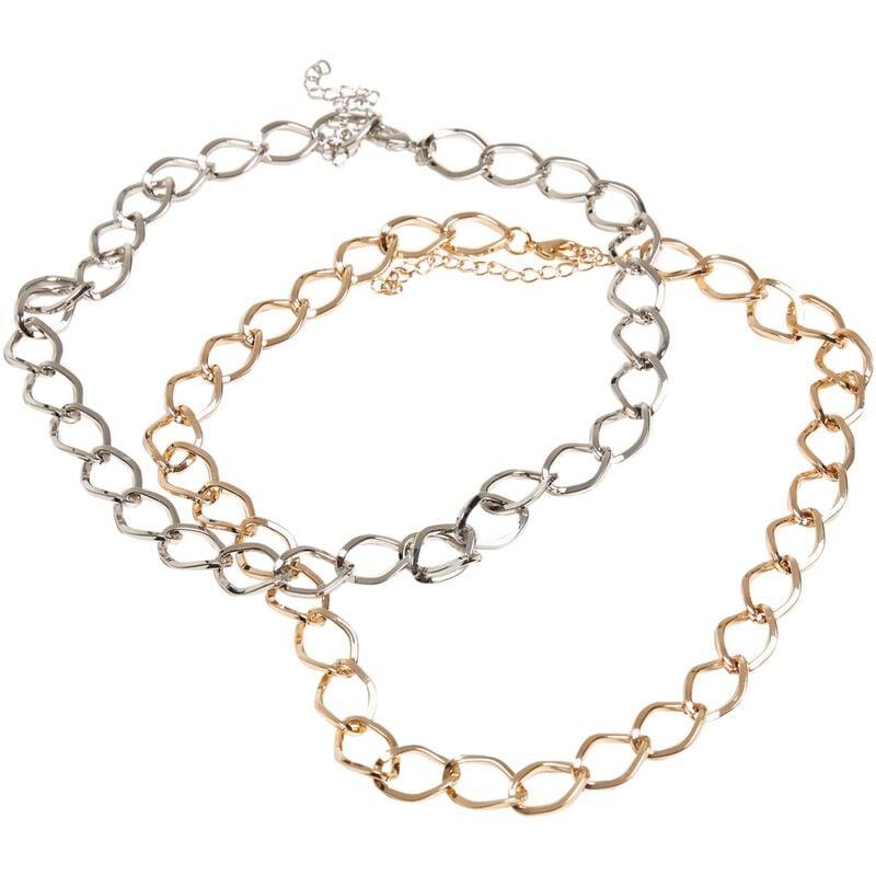 Urban Classics Big Classic Necklace 2-Pack Halskette goldfarben silberfarben von Urban Classics