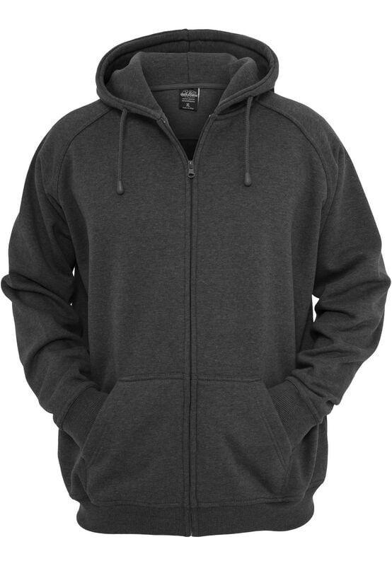 Urban Classics Blank Zip Hoody Kapuzenjacke charcoal in XL von Urban Classics