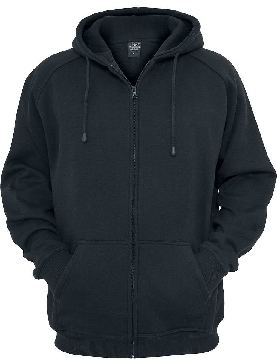 Urban Classics Blank Zip Hoody Kapuzenjacke schwarz in XXL von Urban Classics