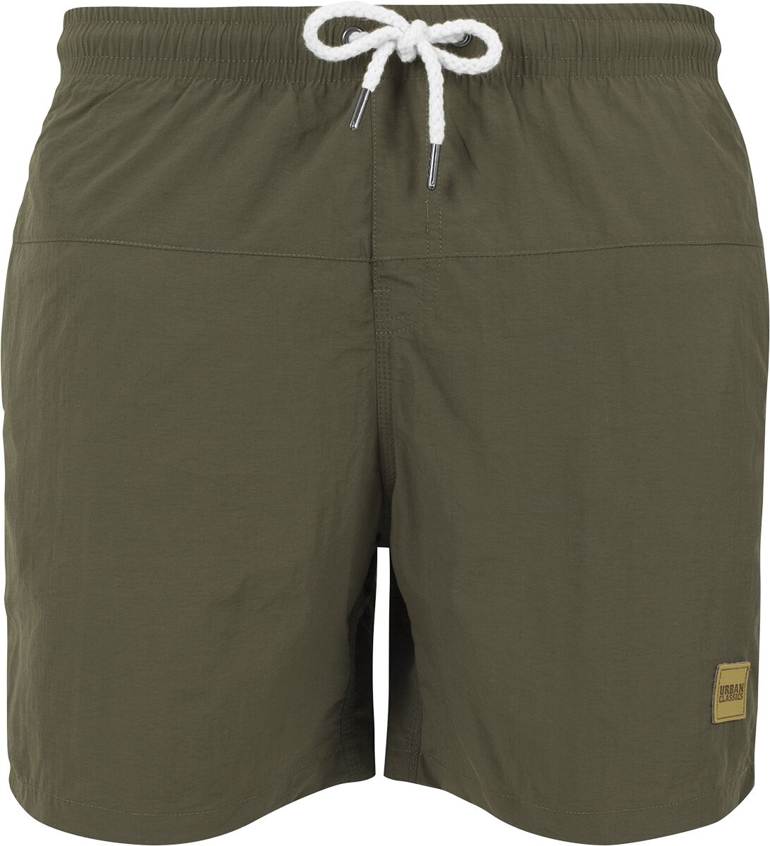 Urban Classics Block Swim Shorts Badeshort oliv in XL Urban Classics Block Swim Shorts Badeshort oliv in XL von Urban Classics