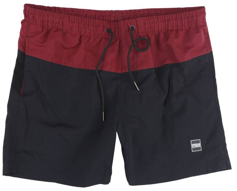 Urban Classics Block Swim Shorts Badeshort rot in L von Urban Classics