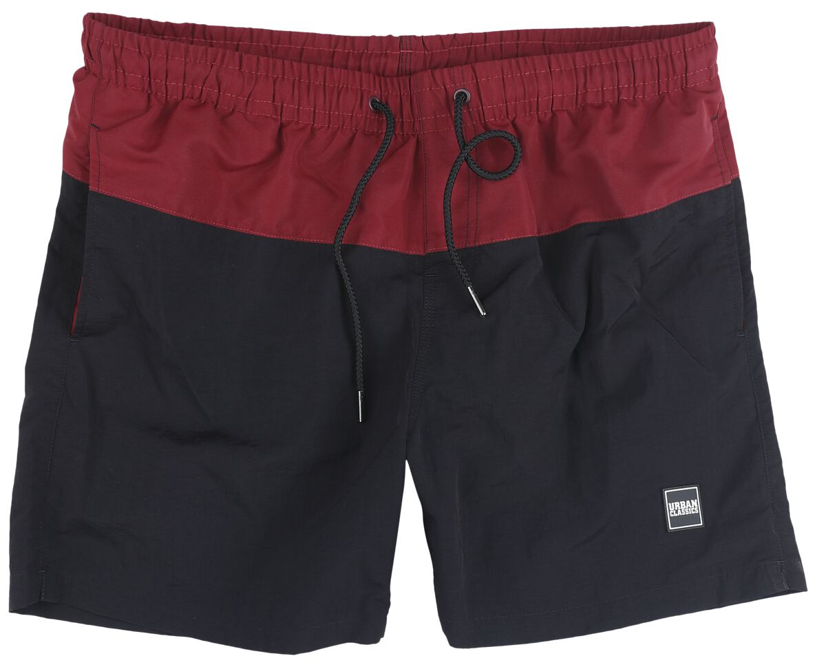Urban Classics Block Swim Shorts Badeshort rot in XXL von Urban Classics