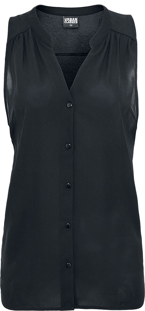 Urban Classics Bluse - Ladies Sleeveless Chiffon Blouse - XS bis L - für Damen - Größe L - schwarz von Urban Classics