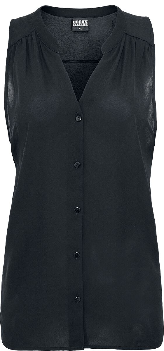 Urban Classics Bluse - Ladies Sleeveless Chiffon Blouse - XS bis XL - für Damen - Größe M - schwarz von Urban Classics