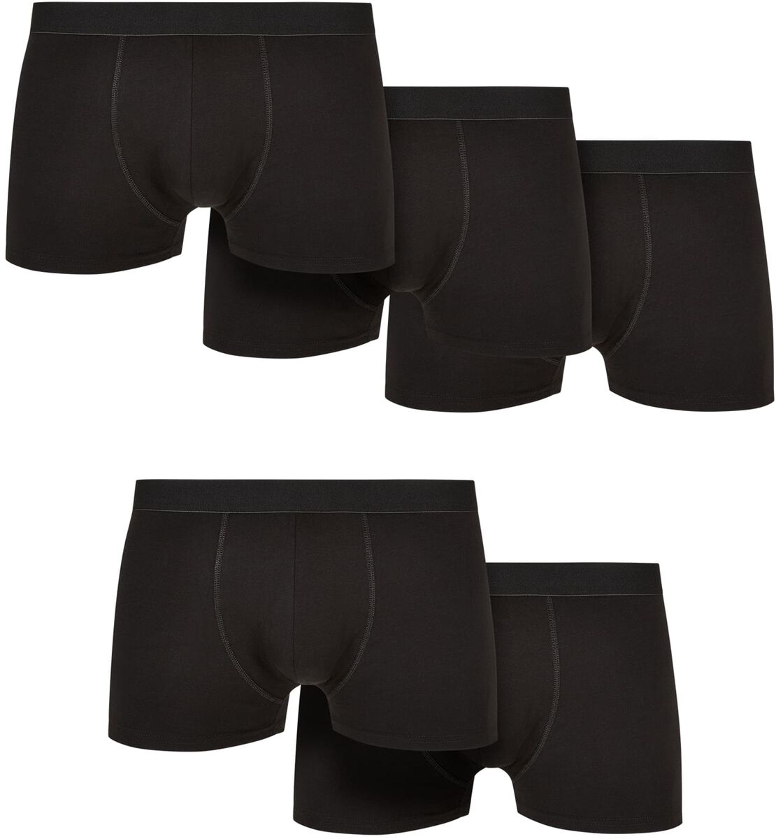 Urban Classics Boxershort - Solid Organic Cotton Boxer Shorts 5-Pack - M bis 5XL - für Männer - Größe 3XL - schwarz von Urban Classics
