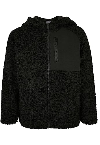 Urban Classics Boy's UCK3121-Boys Hooded Sherpa Zip Jacket Jacke, Black, 134/140 von Urban Classics