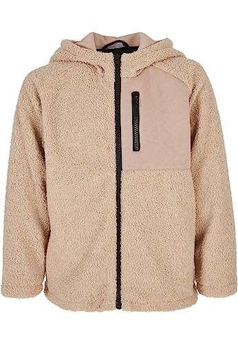 Urban Classics Boy's UCK3121-Boys Hooded Sherpa Zip Jacket Jacke, darksand, 122/128 von Urban Classics