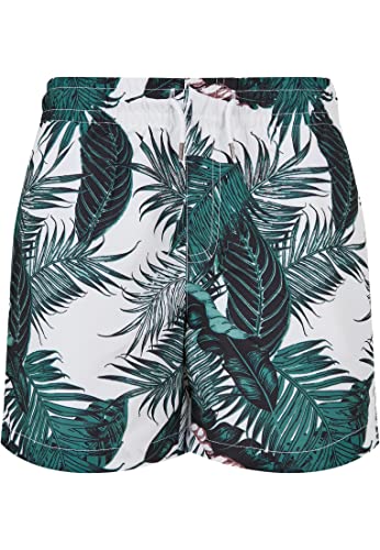 Urban Classics Boy's UCK2679-Boys Pattern Swim Shorts Badehose, Palm Leaves AOP, 122/128 von Urban Classics