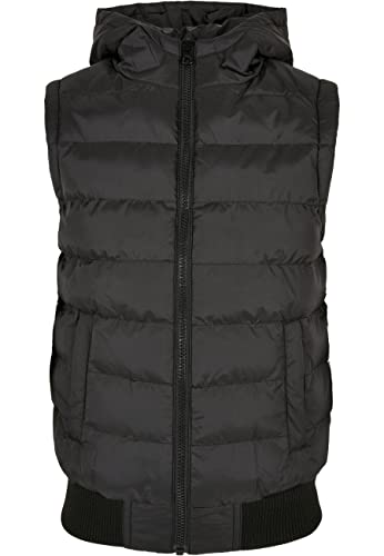 Urban Classics Boy's UCK510-Boys Small Bubble Hooded Vest Weste, Black/Black, 134/140 von Urban Classics