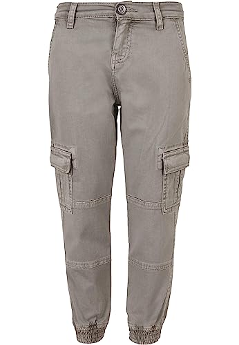 Urban Classics Boy's Boys Washed Cargo Twill Jogging Pants, Grey, 122/128 von Urban Classics