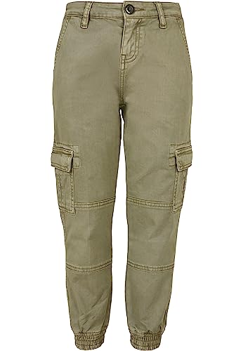 Urban Classics Boy's UCK1435-Boys Washed Cargo Twill Jogging Pants, Olive, 110/116 von Urban Classics