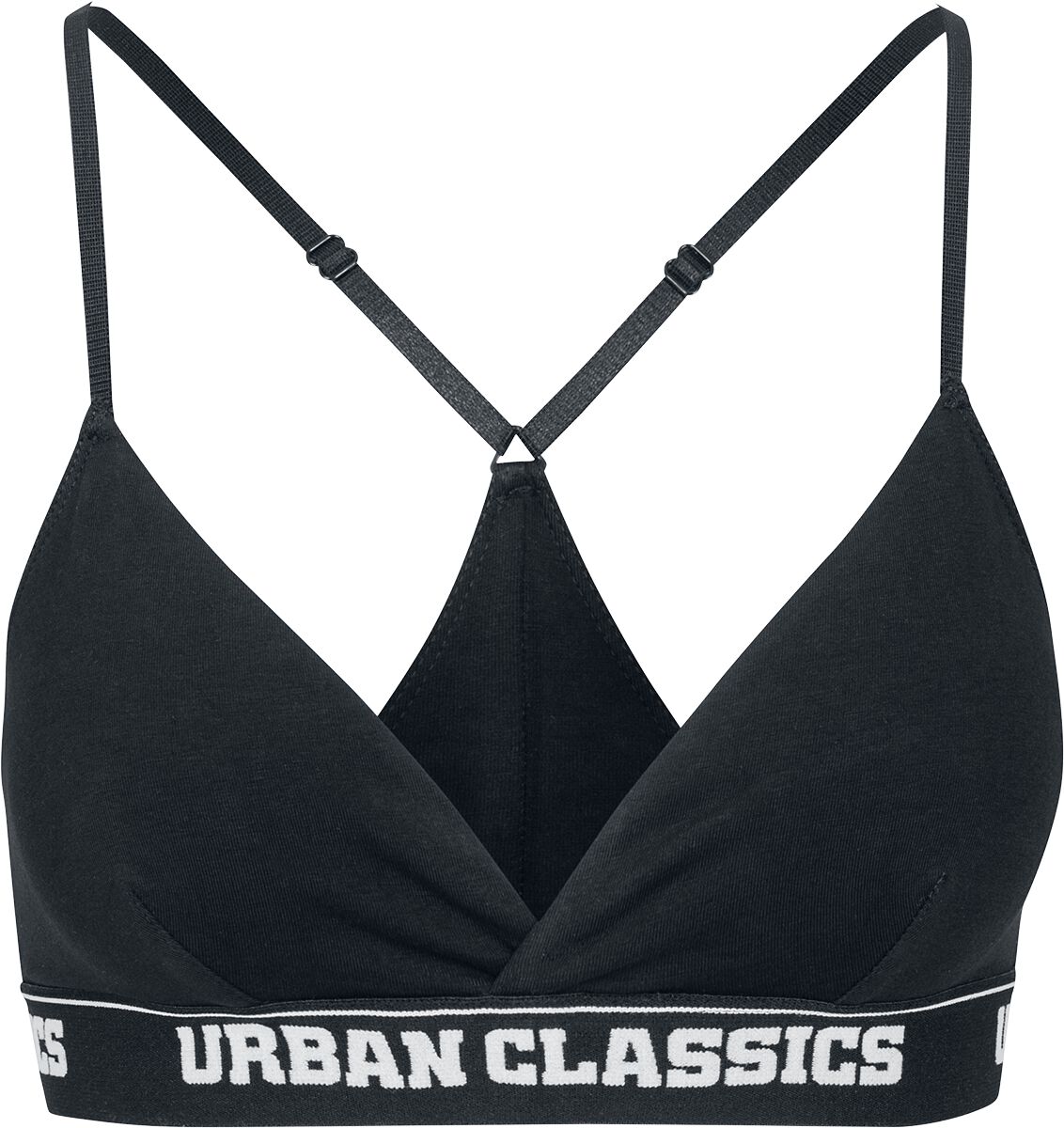 Urban Classics Bustier - Ladies Triangle Logo Bra - XS bis 5XL - für Damen - Größe 3XL - schwarz von Urban Classics