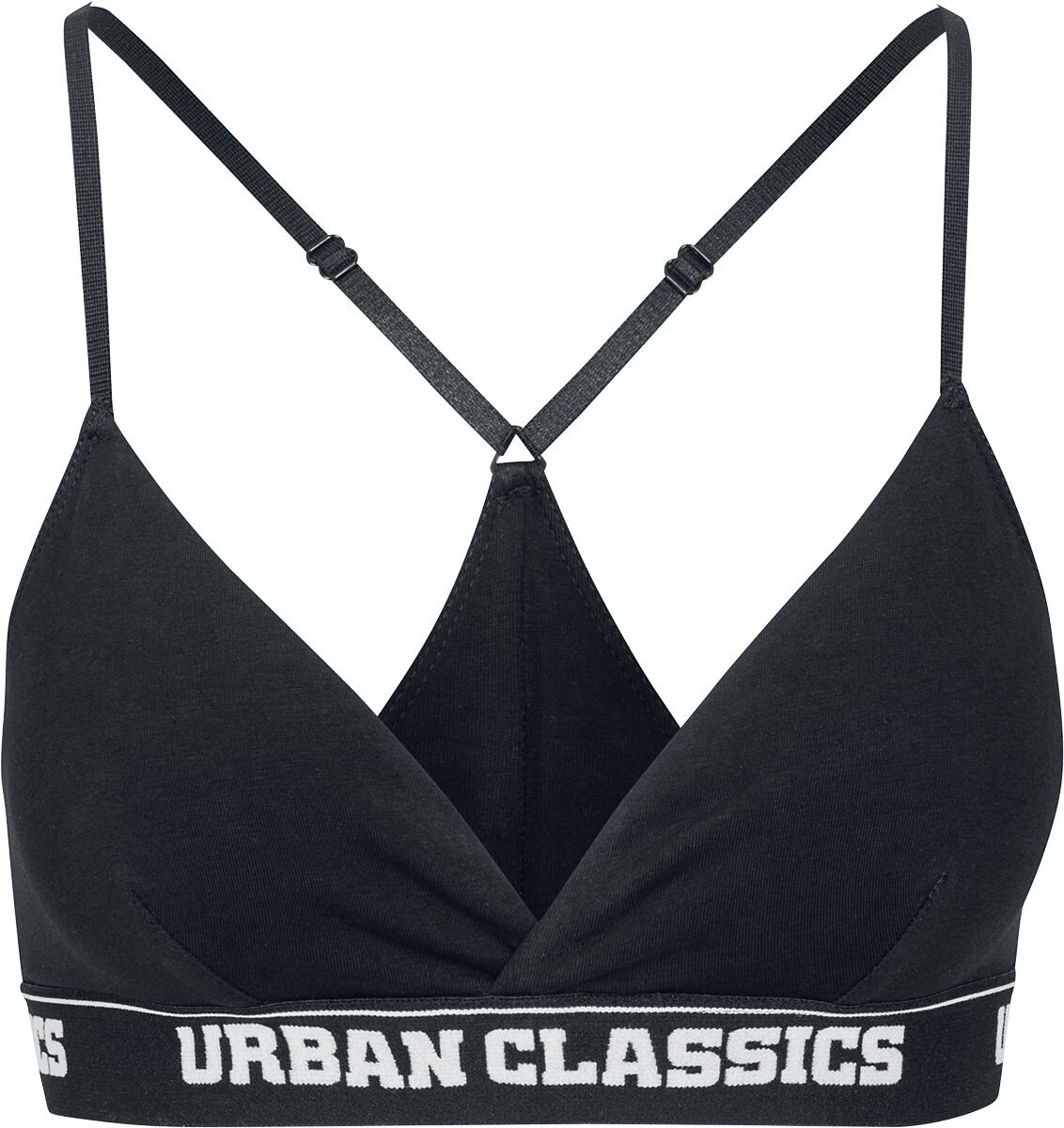 Urban Classics Bustier - Ladies Triangle Logo Bra - XS bis 5XL - für Damen - Größe XS - schwarz von Urban Classics