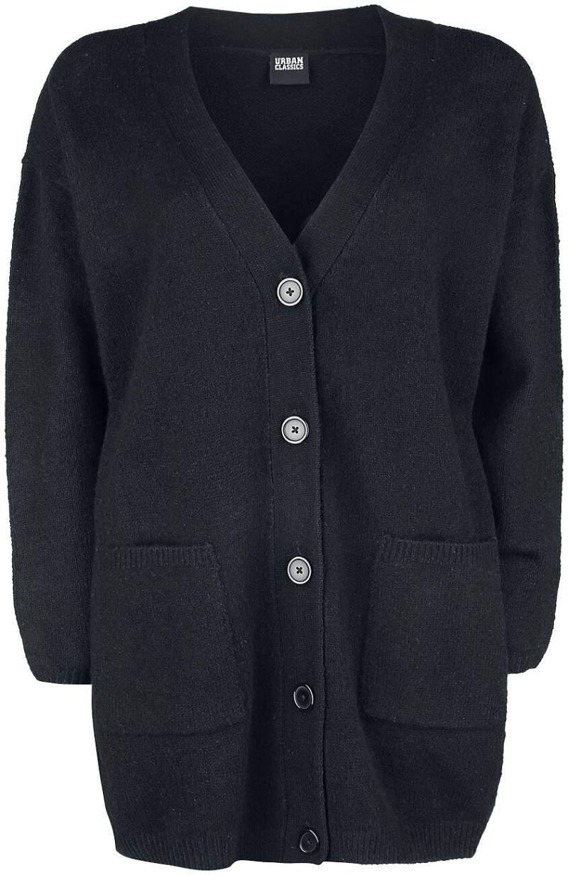 Urban Classics Cardigan - Ladies Chunky Fluffy Knit Cardigan - XS bis 5XL - für Damen - Größe XXL - schwarz von Urban Classics