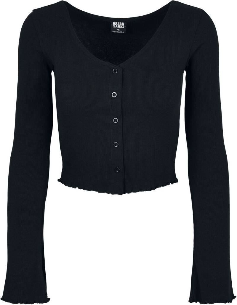 Urban Classics Cardigan - Ladies Cropped Rib Cardigan - L bis XL - für Damen - Größe XL - schwarz von Urban Classics
