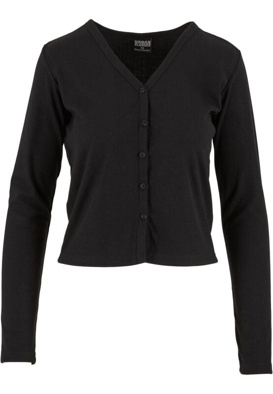 Urban Classics Cardigan - Ladies Rib Cardigan - XS bis XL - für Damen - Größe L - schwarz von Urban Classics