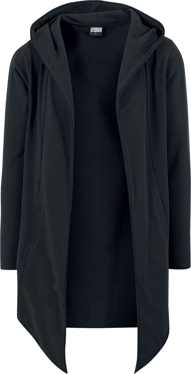 Urban Classics Cardigan - Long Hooded Open Edge Cardigan - S bis 3XL - für Männer - Größe S - schwarz von Urban Classics