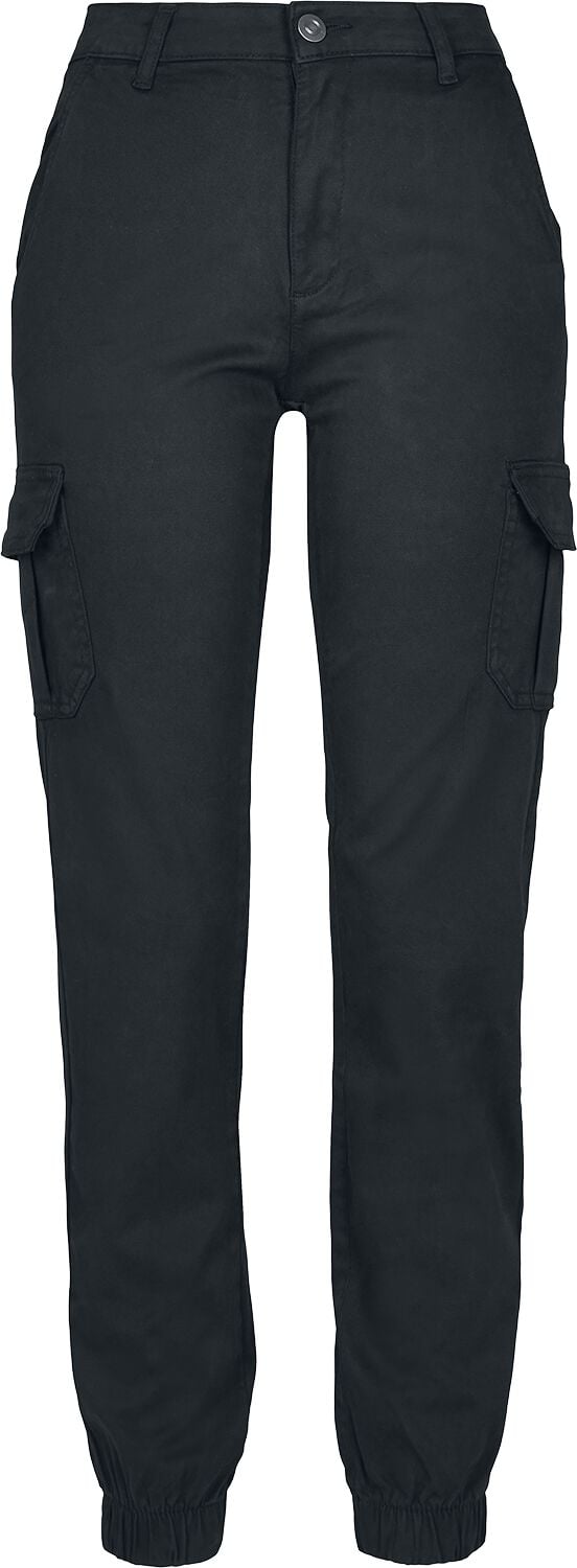 Urban Classics Cargohose - Ladies High Waist Cargo Pants - W26L32 bis W29L32 - für Damen - Größe W28L32 - schwarz von Urban Classics