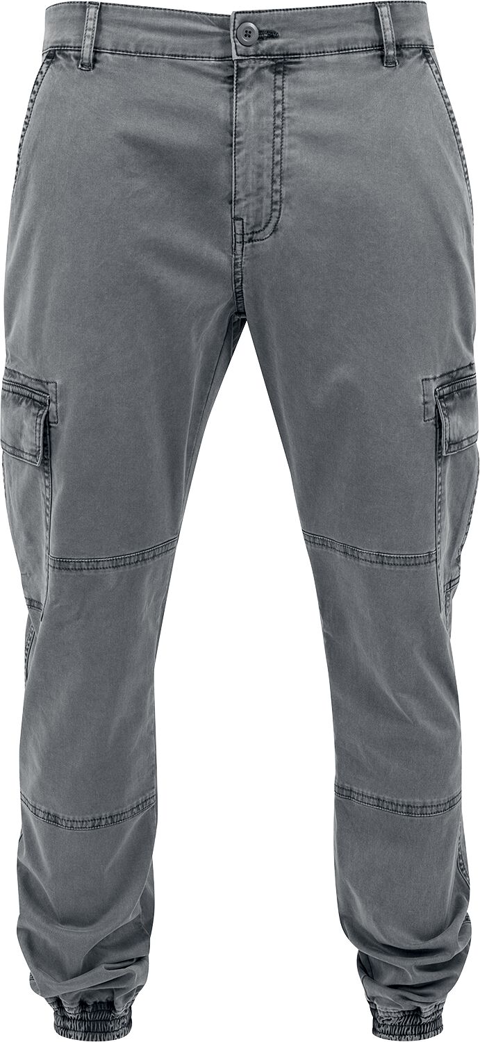 Urban Classics Cargohose - Washed Cargo Twill Jogging Pants - W30L32 bis W38L32 - für Männer - Größe W32L32 - grau von Urban Classics