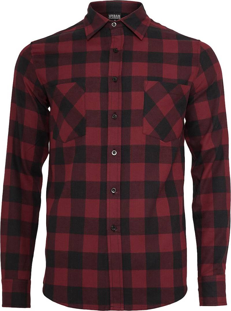 Urban Classics Checked Flanell Shirt Flanellhemd schwarz burgund in XL von Urban Classics