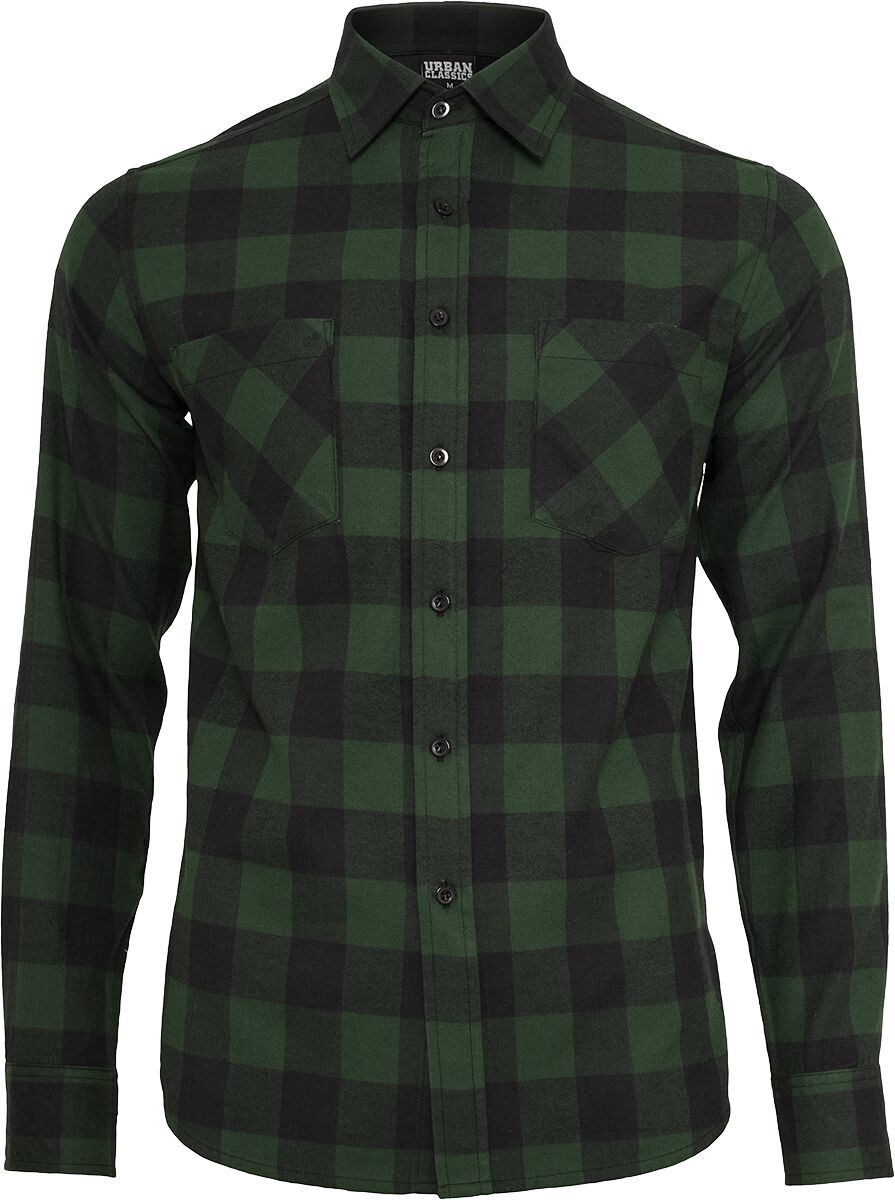 Urban Classics Checked Flanell Shirt Flanellhemd schwarz dunkelgrün in XXL von Urban Classics