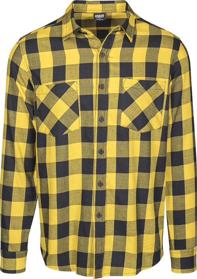 Urban Classics Checked Flanell Shirt Flanellhemd schwarz gelb in S von Urban Classics