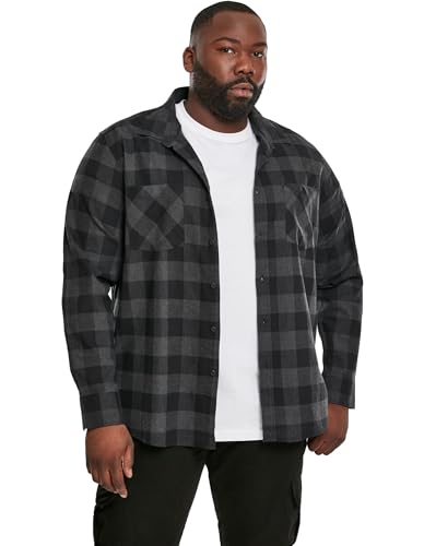 Urban Classics Herren Checked Flanell Shirt TB297, Mehrfarbig (blk/cha), 5XL von Urban Classics