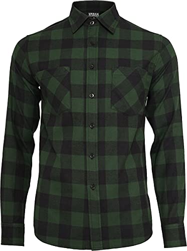 Urban Classics Checked Flanell Shirt Männer Flanellhemd schwarz/dunkelgrün XL von Urban Classics