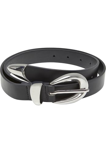 Urban Classics Chunky Buckle Loop Synthetic Leather Belt black/silver, L/XL von Urban Classics