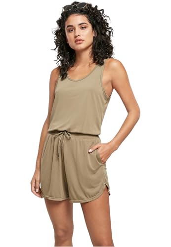 Urban Classics Damen Ladies Short Sleevless Modal Jumpsuit T-Shirt, Khaki, XL von Urban Classics