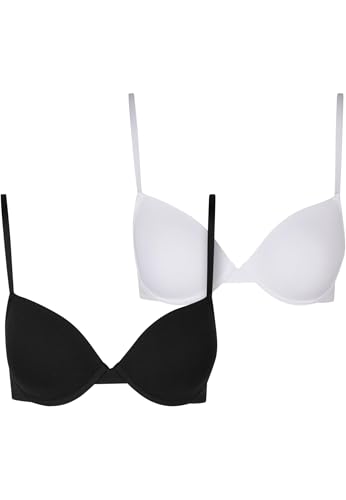 Urban Classics Ladies Basic Cotton Bra 2-Pack Black+White, 85B von Urban Classics