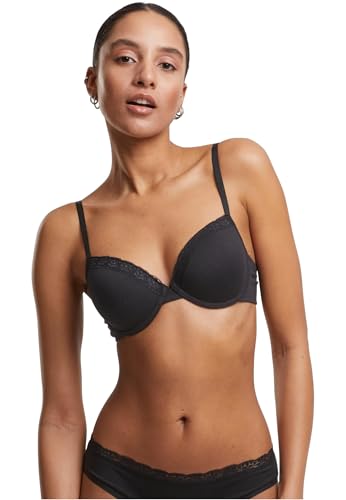 Urban Classics Ladies Basic Cotton Bra Lace 2-Pack Black+White, 80B von Urban Classics